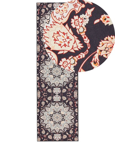 Tapis couloir noir beige - de,