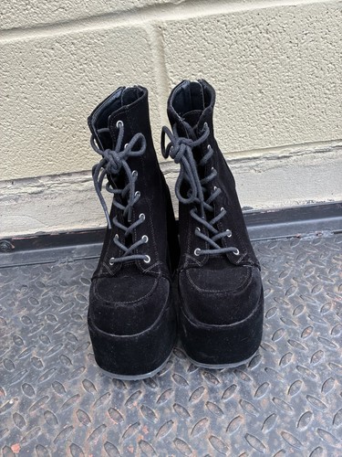 Demonia camel 203 black suede - black,
