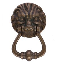 Clapper pour Porte Et Portails en Bois Laiton Poli Tête de Lion Manipuler