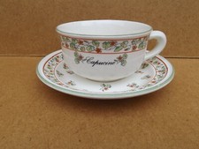 tasse soucoupe chocolat thé faience Gien la Capucine style Marie Pierre boitard