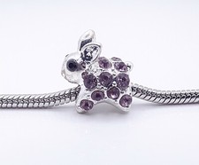 QTY 3- Silver Bunny Pink