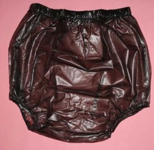 PVC Adult Baby Couche-Culotte Noir Transparent