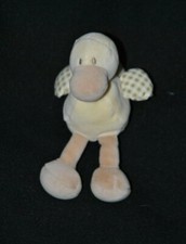 Peluche doudou canard MAMAS & PAPAS jaune beige 16 cm TTBE