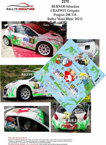 Decals ref 2371 peugeot - 1/43,