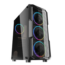 Boîtier Gaming PC Ordinateur Midi Tower ATX ITX M-ATX Acrylique USB 3.0 Noir