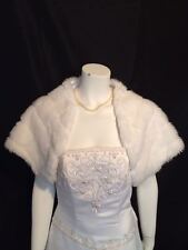 IVORY Faux Fur Stole Shawl Bolero Wrap Bridal XS-XXL