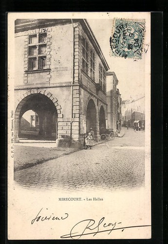 Cpa mirecourt les halles 1904 - cpa,