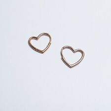 NEW 100% Genuine Pandora Asymmetrical Heart Hoop Earrings 14k Rose gold-plated