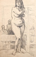 Vintage nude woman portrait