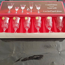 6 verres à vin rouge 15 .5 cl en cristal d'Arques Tuileries Neuf