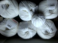 6 pelotes Katia Super Mérinos 50% Laine 50%  acrylique 6x100g BLANC -80200
