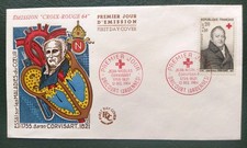 ENVELOPPE PREMIER JOUR 1964 CROIX-ROUGE TIMBRE N° 1433 OBLITÉRÉ DRICOURT