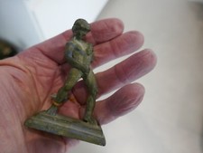 faune à l'outre,petit bronze à patine verte crouteuse à l'antique,circa 1950