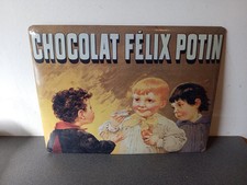 PLAQUE PUBLICITAIRE BOMBÉE CHOCOLAT FÉLIX POTIN 2004 MÉTAL 40 cm x 30 cm
