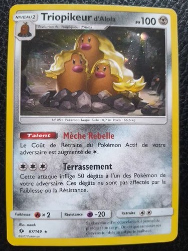 Carte pokémon triopikeur - carte,
