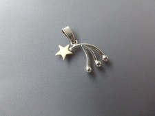 pendentif étoile filante argent et or poinçons 925, orfèvre 0.35g 1,5x0.7cm tbé