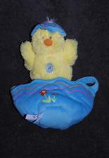 ?Peluche Doudou Poussin GIPSY Musical Sonore Jaune Sac Panier Bleu Pâques TTBE
