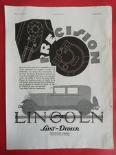  Publicité de presse: Automobile LINCOLN Précision + dos pub Vêtement JIL 1930 
