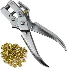 Pince a sertir les œillets 2 fonctions perforage et sertissage + 100 œillets ...