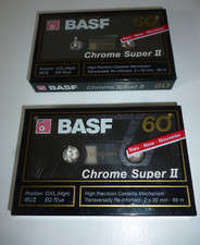 Lot de 2 cassettes audio neuves BASF Chrome Super II – 60 min -