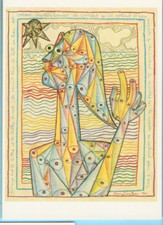 Jean COCTEAU carte postale  L'APOCALYPSE dessin  Ed. Joseph FORET 1964