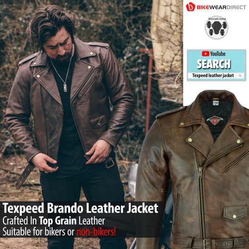 Veste moto cuir brando - moto, en