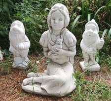 3 Statues Jardin Blanche