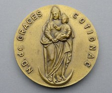 French Religious Large Medal. Saint Virgin Mary & Jesus. Jubilee 2000. Pendant.