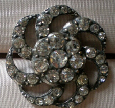 ANCIEN BOUTON STRASS XIX EME