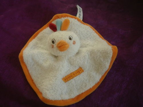 Doudou coq poule poussin - , plat