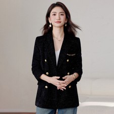 Blazer Femme Élégant Noir