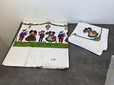 Ancienne Nappe Et 6 Serviettes Table Alsace Décor Hansi Drapeau Folklorique
