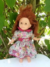 Poupée Corolle 1994 fille rousse cheveux long 36 cm robe rouge à fleur