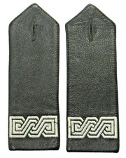 Epaulettes en cuir avec broderie blanche - Probablement Police Croate