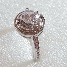 Superbe bague solitaire argent
