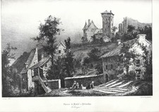 Estampe, le château de