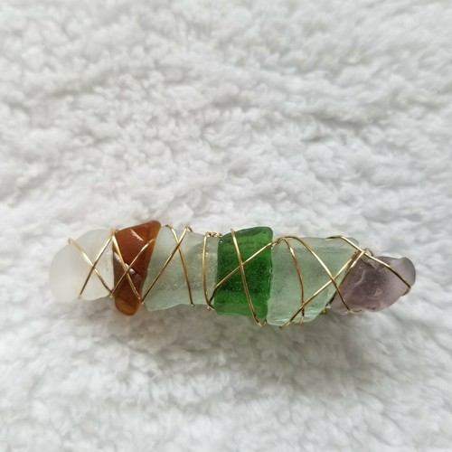 Sea glass hair clip unique - clip,