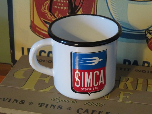 Mug plaque émaillée - mug, simca
