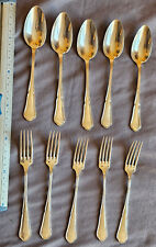 Félix Frères : 5 couverts à entremets en métal argenté à filet contour violoné