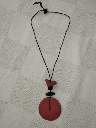 Collier céramique raku plaque