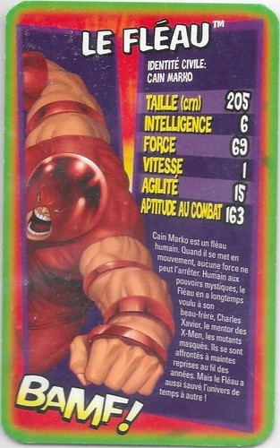 Carte top trumps le fléau - carte,