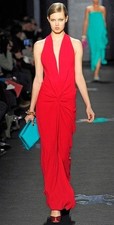 DVF Diane Von Furstenberg EILEEN Twist Front Long Maxi Dress Rosy Red $465
