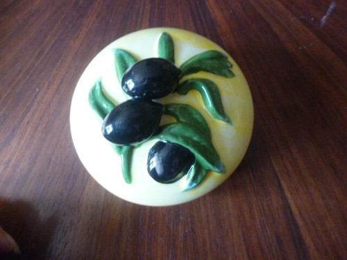 Pot olives ancien - jaune,