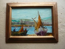 MARINE  BATEAUX DE PECHE  SIGNE  GRAVALLON