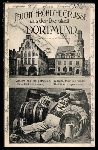 Carte postale dortmund hôtel - postale, dortmund,