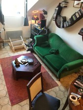 canapé ROCHE BOBOIS EN VELOUR VERT