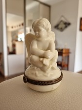 Superbe Pilulier Angelot Opaline De Foire