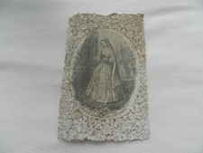 Canivet dentelle image pieuse holy card Communion 1873