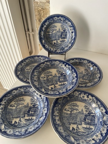 Faience anglaise assiettes - faience, 6