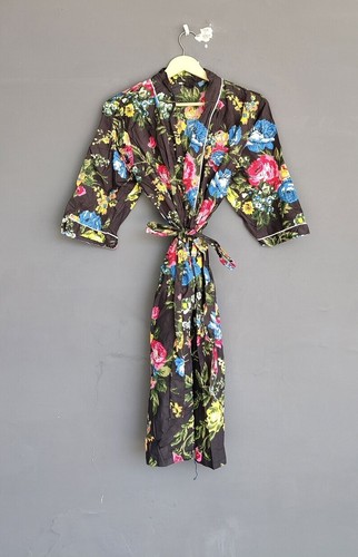 Kimono nuit floral noir - de, en